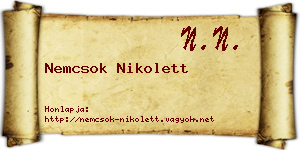 Nemcsok Nikolett névjegykártya